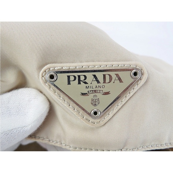 Prada Cream Backpack with Silver Logo main image 6